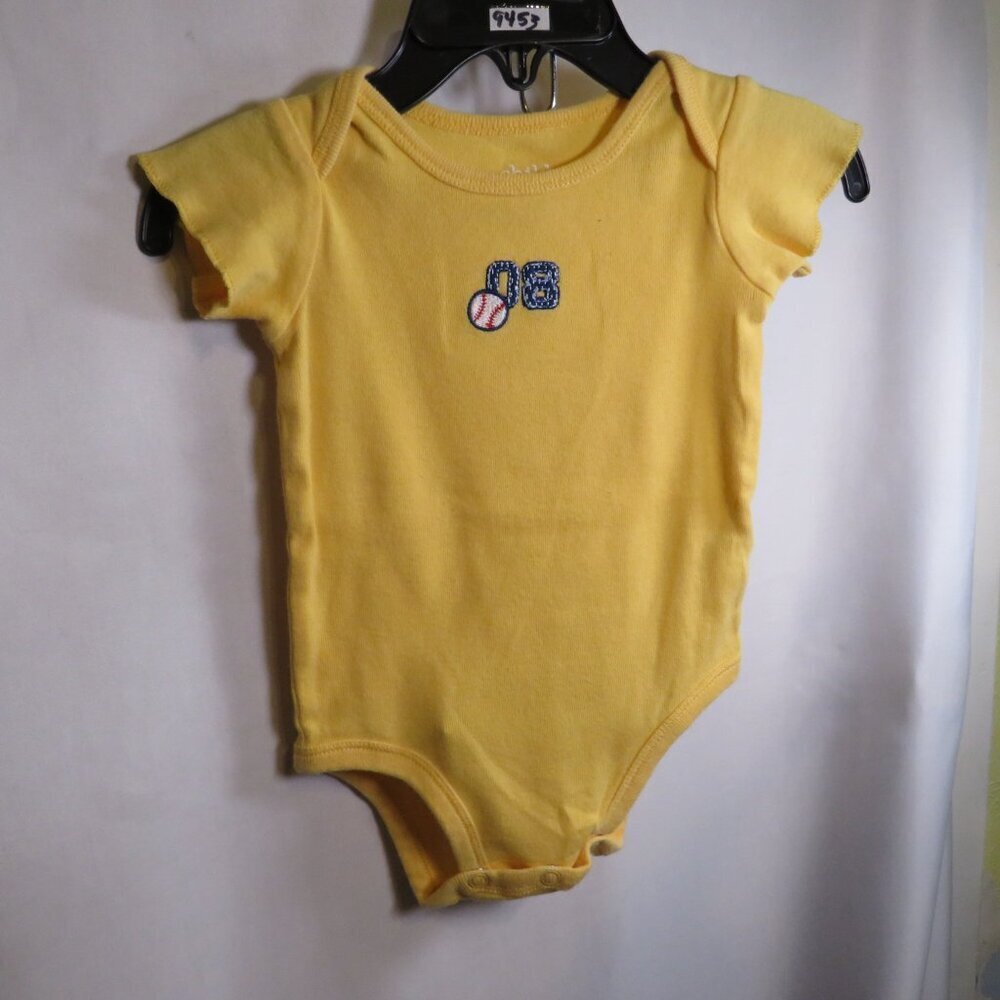 Baby Baseball Bodysuit size S (3-6mts) 100% cotton embroidered Warm Yellow